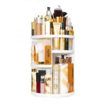 RIO BEAUTY COSMETIC AND BRUSH 360 STORAGE CAROUSEL WHITE